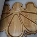Oak Wood Large Octopus Charcuterie Board, Food Tray for Meats, Fruits, Snacks, Candy, Reusable Kitchen Party Hosting Serving Tray Cheese Bread Board, Ideal Gift for Seafood Lovers