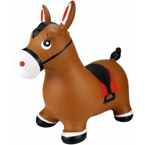 INPANY Bouncy Horse Hopper Toys, Toddlers Bouncing Farm Animals, Inflatable Jumping Hopping Horse, Ride on Rubber Bouncer for Kids, Outdoor Indoor Cool Birthday Gifts for 2 3 4 Year Old Girl Boy