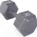 CAP Barbell Cast Iron Hex Dumbbell | Multiple Options (35 lb, Gray, Single)