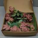 30 Pcs Rose Artificial Flowers in Bulk Real Touch Long Stem Silk Roses Bouquets Realistic Faux Flowers for Wedding Bridal Shower Home Decor Floral Arrangements Table Centerpiece(Dusty)