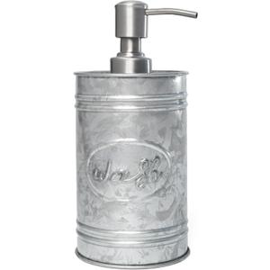 Autumn Alley Galvanized Farmhouse Soap Dispenser Kitchen - Rustic Soap Dispenser for Bathroom - Stainless Steel Pump for Hand Wash, Sanitizer, Lotion, Rustic Bathroom Accessories,17.5 oz, Grey