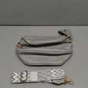 KKXIU Crossbody Sling Bag for Women Trendy Fanny Pack Vegan Leather Chest Bag (Light Grey)