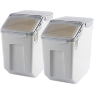 2-Pack 15L/4 Gallon Airtight Food Storage Containers with Locking Lids  Leakproof Dry Dog Food Rice Grain Bin for Kitchen Pantry Organization (507oz)
