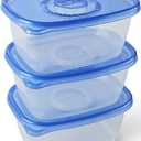 Glad Food Storage Containers - Deep Dish Container - 64 Ounce - 3 Containers - 6 pack