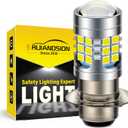 Ruiandsion H6M Light Bulb DC 6V P15D-25-1 Super Bright 2835 30SMD Chips P15D Motorcycle Light Bulb with High Low Beam,White
