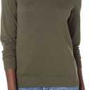Amazon Essentials Women's Regular-Fit Lightweight Long-Sleeve V-Neck Sweater (S, Dark Olive Heather)