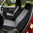 Front 60/40 Split Bench Seat Cover for Chevy Colorado GMC Canyon 2004-2012 Pickup Trucks, No-Armrest Design, Breathable Knitted Fabric with Soft Foam Lining-Gray