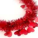 66 Ft Valentine's Day Tinsel Garland Shiny Thick Tinsel Valentines Decorations Metallic Twist Foil Red Heart Ornaments for Anniversary Wedding Parade Floats Holiday Indoor Outdoor Decor Supplies