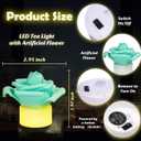 12 Pack LED Tea Lights Candles with Artificial Rose Petals, Flameless Battery Operated Candles,Romantic Decorations Special Night Set for Valentines,Wedding Decor (Green, 12 Pack)