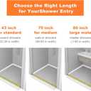 3.8'' High Shower Threshold Water Dam Collapsible 70IN Shower Water Splash Guard for Shower Water Blocker for Wet and Dry Separation Bathroom and Kitchen (70 Inch)