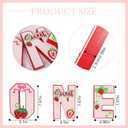 Strawberry 1st Birthday One Letter Sign - Wood One Letter Table Centerpiece for Strawberry 1st Birthday, Sweet One Birthday Party Decorations, Berry Sweet First Birthday Decor