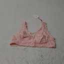 Avidlove Bralettes for Women Lace Bralette Non Padded Longline Bra V Neck Criss Cross Sexy Bras (M, Light Pink)