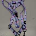 QQPETS Dog Harness Leash Set Adjustable Heavy Duty No Pull Halter Harnesses for Small Medium Large Breed Dogs Back Clip Anti-Twist Perfect for Walking (XS, Floral Purple)