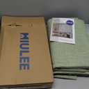 Miulee Linen Texture Curtains for Bedroom Solid 100% Blackout Thermal Insulated Sage Green Curtains Grommet Room Darkening Drapes for Living Room Nursery 52x96 Inch (2 Panels)