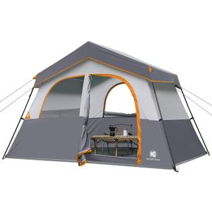 HG 6 Person Camping Tent, Portable Cabin Tent for Camp, Windproof Fabric Easy Set Up Family Tent Outdoor for Hiking, Backpacking, Traveling