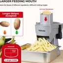 2-In-1 Electric Vegetable Dicer Strip Cutter, 200W Electric Vegetable Chopper with 4 Size Dicing Blades & Strip Cutter Blade, Food Processor Cutter Machine for Commercial & Home Use
