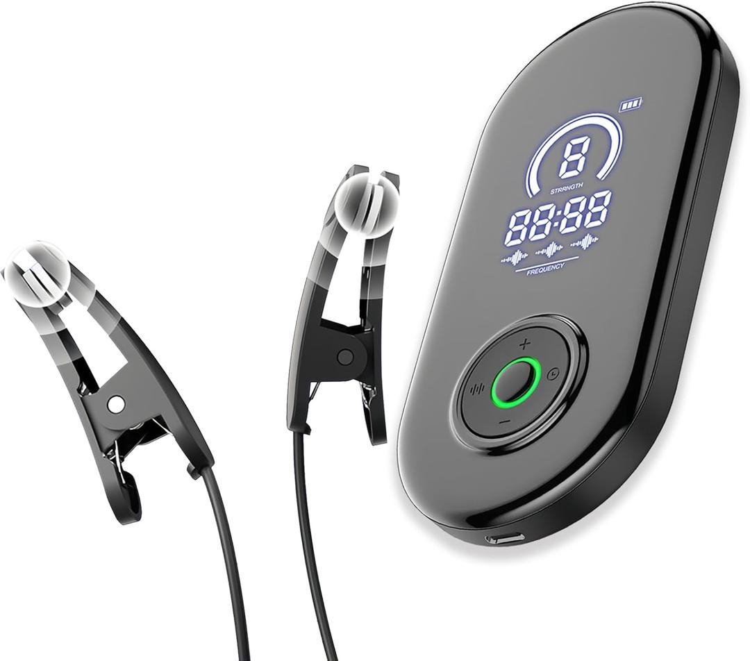 Digital Sleep Aid Device with LCD Display, Ear Clip Design, Timer and Multiple Modes for Stress Relief and Better Sleep