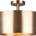 Canarm Lola 3-Light Semi-Flush Mount Ceiling Light, 15-Inch Gold Finish, Used 60W Bulbs, Easy Installation, Contemporary Lighting for Bedroom or Living Room