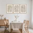 Neutral Botanical Wall Art,Large Frame Farmhouse Begie Flower Decor, 24"L x 36"W