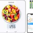 RENPHO Food Scale with Nutritional Calculator, Digital Kitchen Scale for Weight Loss, Smart Food Weight Scale with App for Macro Keto Calorie Cooking, Grams and Ounces, White, 11lb/5kg