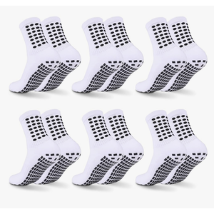 6 Pairs Grip Soccer Socks Colorful Non Slip Sports Football Basketball Hospital Yoga Socks for Men Women