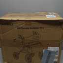 Walkers for Seniors, Rollator Walker with Seat, 12" Big Rubber Wheels All Terrain Rollator Walker with Backrest, Built-in Cable, Cup Holder, Foldable and Height Adjustment for Seniors, Gold