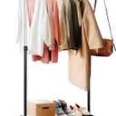 ikloo Clothing Rack with Wheels for Hanging Clothes, Extendable and Adjustable Garment Racks, Freestanding Rolling Closet Laundry Racks for Drying, Portable Clothes Organizer with Shelves, Chrome (Small)