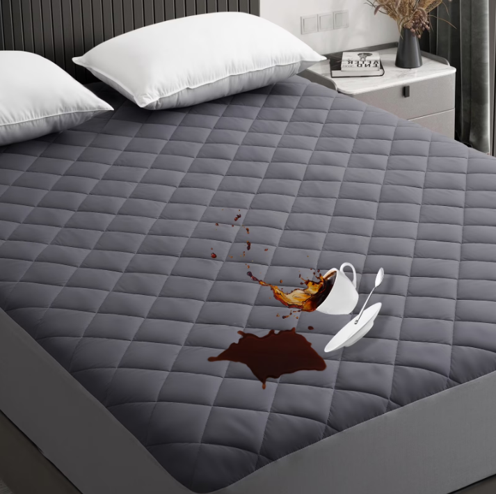 EDILLY Full Size Waterproof Mattress Protector Pad Cover with Deep Pocket Quilted Fitted 8" - 21" Breathable & Noiseless (Dark Grey, Full)