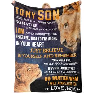 Gifts for Son, Son Gifts from Mom, Birthday Gift for Sons Adult, Sons Gift for Birthday Christmas Fathers Day Graduation Valentines Day Ideas Gifts for MySon Fleece Blanket 60"50"