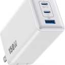 150W USB C Charger Block,GaN III Compact Foldable Wall Charger 3 Port Fast Charging Station,PD QC PPS Portable USB C Hub 100W Laptop Adapter for MacBook Pro/Air,iPad,iPhone 16/Pro,Galaxy S24,Dell etc