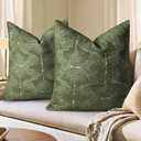 AELS Boho Decorative Textured Throw Pillow Covers 26x26, Modern Mid Century Rainbow Tufted Pillow Case, Farmhouse Rustic Geometric Woven Cushion Case for Bed Couch Sofa, Olive Green