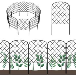 OUSHENG 10 Pack Decorative Garden Fence, Total 10ft(L) x 24in(H) Animal Barrier Border, Rustproof Metal Wire Section Edging Fencing Panel for Outdoor Patio Garden Yard, Arched