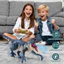 INSFUN 2.4GHz Remote Control Walking Dinosaur Toy for Kids - Birthday Gifts for Boys Ages 3-5 5-7 8-12, Interactive Dino with Roaring Sound, Cool Lights & Mist Spray