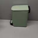 TIPGO Slim Bathroom Trash Can with Lid Soft Close, 6 Liter / 1.6 Gallon Stainless Steel Garbage Can with Removable Inner Bucket, Step Pedal, Small Trash Cans for Bedroom, Office, Kitchen (Green)
