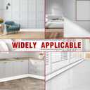 Vinyl Baseboard Molding Trim 4 Inch x 20 Feet Peel and Stick Baseboard Trim Flexible PVC Cove Base Moulding Self-Adhesive Trim for Garage Bathroom Cabinet Floor Walls, White