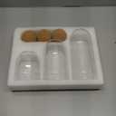 Wisifayardin Glass Storage Jars with Ball Cork Lids - 3 Pcs Set, Decorative Round Glass Canisters, Wood Ball Lids, Sizes: 500ML/17Oz, 800ML/27Oz, 1000ML/34Oz