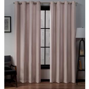 Exclusive Home Loha Linen Grommet Top Curtain Panel Pair, 54"x84", Blush (53.9"W x 84"L (Pack of 2))