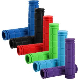 Suwimut 12 Pieces Bike Handlebar Grips, Kids Non Slip Rubber Bicycle Handle Grips, Replacement Bike Grips for Scooter, Beach Cruiser, Mountain Bikes, Foldable Bikes