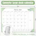 Gannyfer Desk Calendar 2026 with Desktop Mat, Simplified Large 22" x 17" Desktop Pad Calendar, 18 Month Desk Calendar, Use Now to Dec 2026, Office Supplies Perfect for Home School and Office - Green