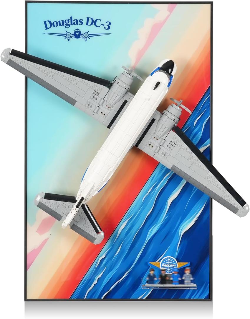 Display Wallboard Compatible with Lego 11378 Douglas DC-3 PAN AM Airliner