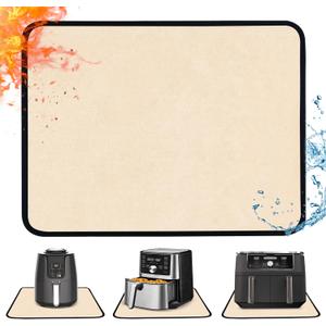 Heat Resistant Mat for Air Fryer, 21 x 24in Heat Resistant Mat for Countertop, Fireproof Silicone Countertop Protector Appliance Slider Hot pod for Air Fryer, Coffee Maker, Toaster, Oven (Khaki)