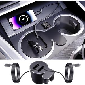 Car USB Hub Docking Station for BMW 3/M3 2019-2026BMW 4 /M4 2021-2026I4 2022-20252 Series 2022-2026 Type-C Fast Charger Auto Interior Centre Console Accessories Cigarette Lighter Phone Charging