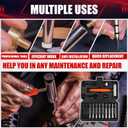 16-Pieces Punch Set, Made of CR-V Steel,Including Steel Punch Pins, Detachable Hammer, Rubber Hammer Head, with a Storage Box