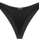 RELLECIGA Women's Black Tie-Side Thong Bikini Bottom Size Small