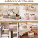 OIAHOMY 13 Inch Cube Storage Bins, 3-Pack Cotton Rope Woven Baskets for Organizing, Insert Storage Baskets for Shelves, Baby Nursery, Closet Organizer, 13 * 13 * 12.6IN, Pink & White
