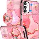 Buleens for Samsung Galaxy A16 5G Phone Case - with Ring Stand & Camera Cover Aesthetic Cute Designed for Women Girls Pretty Girly Fashion Teens for Samsung A16 5G Cases Compatible with Magsafe (Pink Watercolor)
