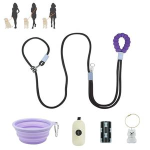 XKGSLNB Hands Free Dog Leash, Comfort Padded Adjustable Belt, Smooth Rotating Clip, Non-Slip Strong Pet Training Lead, 8FT for Small Medium Large Dogs Walking Training(Purple Black)