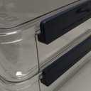 2 Pcs 5.5qt 9 x 13 Plastic Portable Project Case With Snap-Tight Latch Clear Stackable Storage Box With Lids Organizer Container For A4 File Photo Documents Scrapbook Craft Art Supplies (Large-Blue)