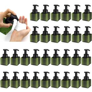 30 Pcs 8.5 oz Foaming Soap Dispenser Plastic Foaming Pump Bottle, Refillable Dispenser with Plastic Pump, Empty Hand Bottles for Liquid Soap, Shampoo, Bathroom,HotelGreen
