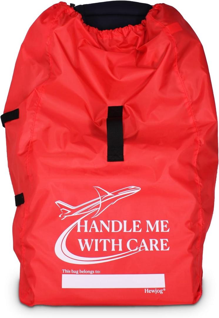 Car Seat Travel Bag for Airplane, Carseat Cover for Air Travel for Infant Carriers Booster Convertible, Red